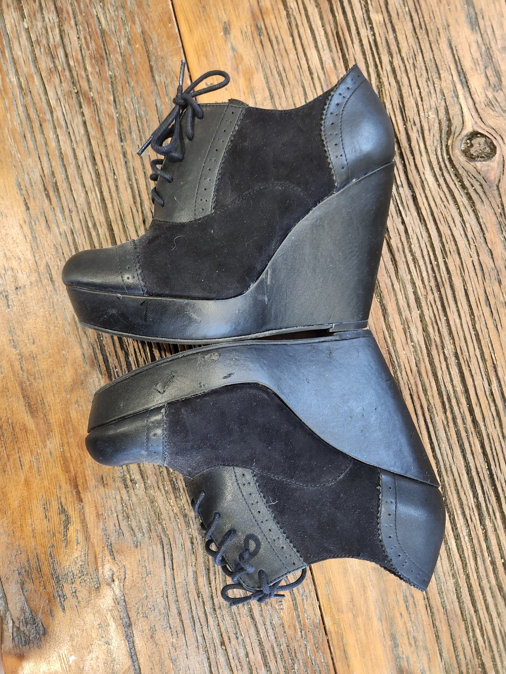 High Black Wedge Heels - Call It Spring - Size 8